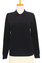 Women's Polo Neck Cashmere Sweater Solid Color (Black) Women's Polo Neck Cashmere Sweater Solid Color (Black)