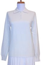 Women's Polo Neck Cashmere Sweater Solid Color (Off White) Women's Polo Neck Cashmere Sweater Solid Color (Off White)
