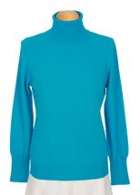 Women's Turtleneck Cashmere Sweater (Green Blue) Women's Turtleneck Cashmere Sweater (Green Blue)