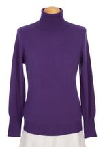 Women's Turtleneck Cashmere Sweater (Purple) Women's Turtleneck Cashmere Sweater (Purple)