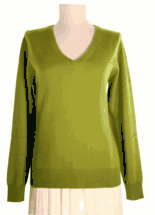Women's V Neck Cashmere Sweater (Apple Green) Women's V Neck Cashmere Sweater (Apple Green)