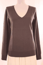 Women's V-Neck Cashmere Sweater (Tan) Women's V-Neck Cashmere Sweater (Tan)
