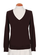 Women's V-Neck Cashmere Sweater (Chocolate) Women's V-Neck Cashmere Sweater (Chocolate)
