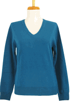 Women's V-Neck Cashmere Sweater (Grey Blue) Women's V-Neck Cashmere Sweater (Grey Blue)