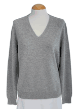Women's V-Neck Cashmere Sweater (Light Grey) Women's V-Neck Cashmere Sweater (Light Grey)
