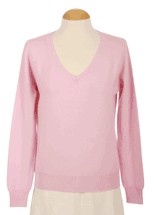 Women's V-Neck Cashmere Sweater (Pink) Women's V-Neck Cashmere Sweater (Pink)