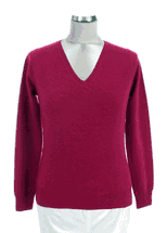 Women's V-Neck Cashmere Sweater (Rose Pink) Women's V-Neck Cashmere Sweater (Rose Pink)