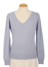 Women's V-Neck Cashmere Sweater (Sky Blue) Women's V-Neck Cashmere Sweater (Sky Blue)