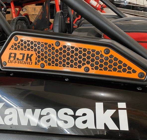 AJK Offroad Intake Vent Cover for Kawasaki KRX 1000 Raw Green Orange