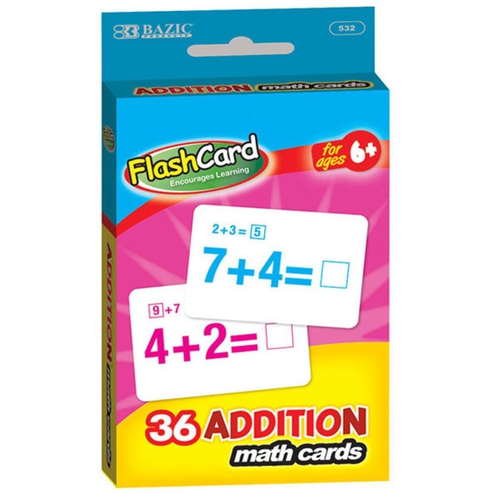 Bazic Products 53224 Addition Flash Cards 36 Count