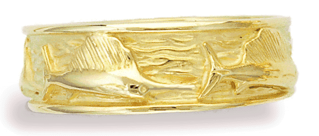 Triple Sailfish Wedding Band
