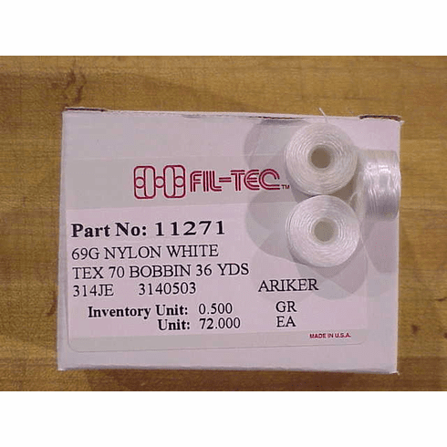 Fil-Tec Size 69G "White" Nylon Bobbin