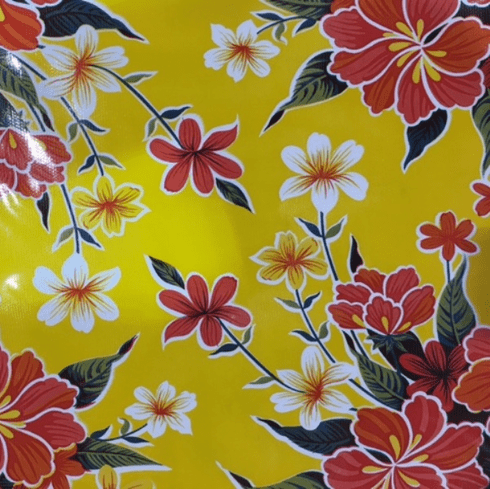 Fortin Yellow Tablecloth Vinyl 54 Inch (Oilcloth)