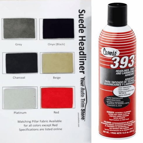 Suede Headliner Kit 36 inches by 60 inches Headliner Fabric and One Can Adhesive