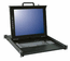 LCD1U17-23 1U SUN Rack mounted with 17" TFT LCD Monitor Keyboard Drawer, Optional 8 Port KVM or 16 port KVM / DVI Input / Cherry Trackball / DVI KVM