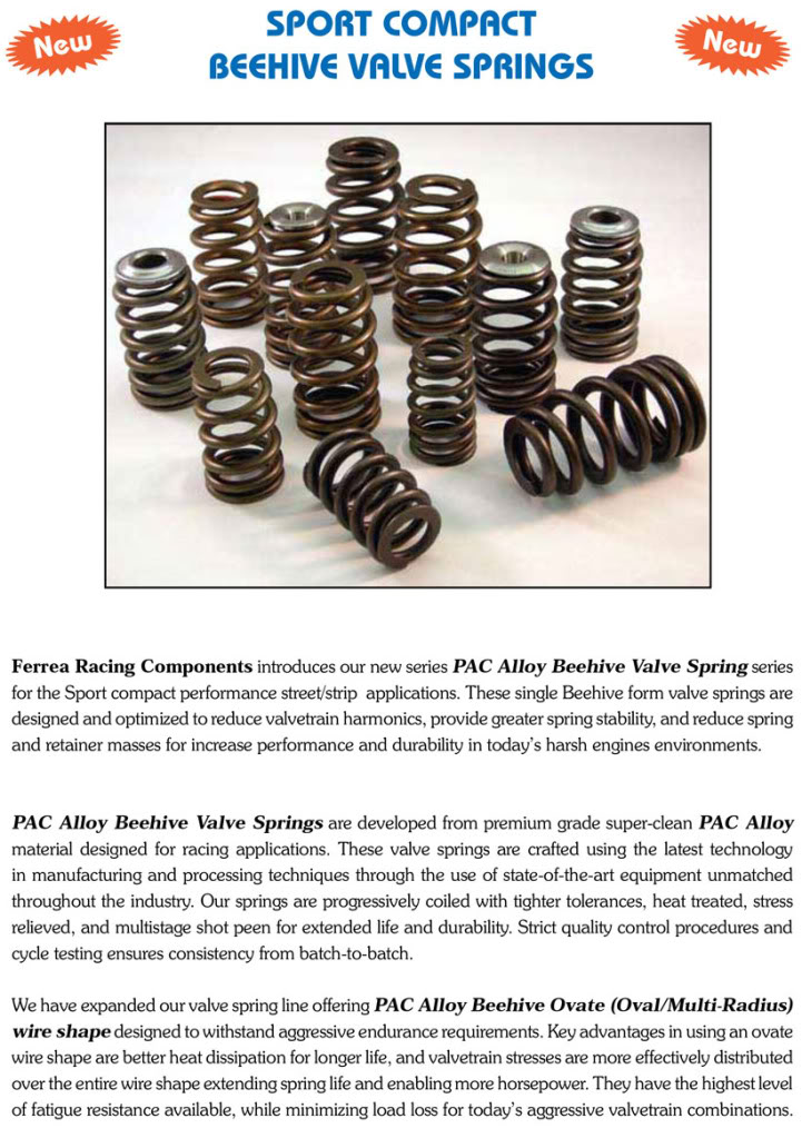 2JZ/1JZ Valve Springs and Retainers Ferrea 1JZ 2JZ Beehive Valve
