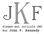 JFK Monogram Font Example