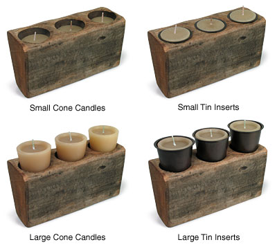 Sugarmold candles and tin inserts guide