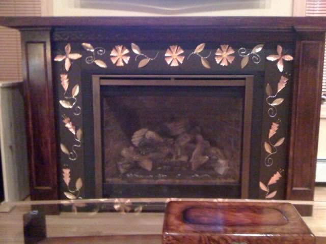 copper fireplace surround
