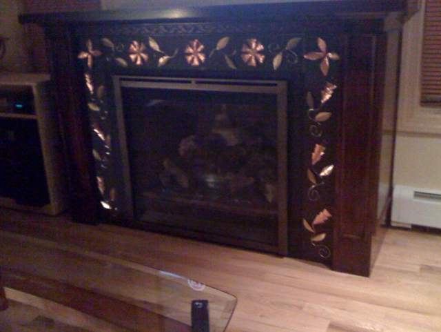 copper fireplace surround