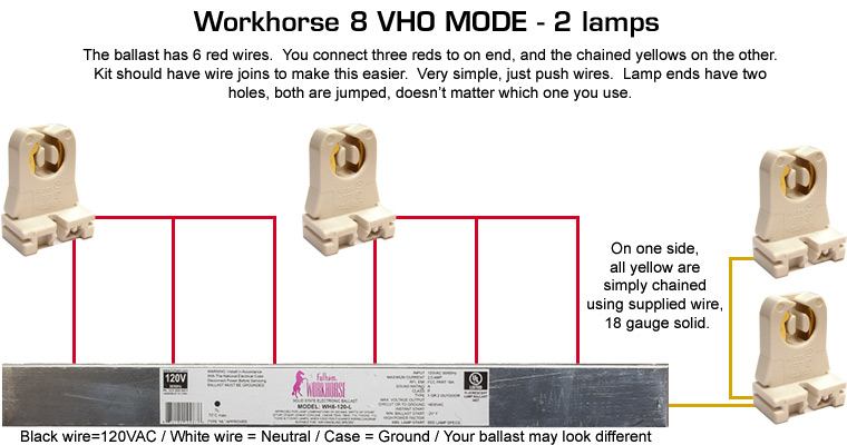 VHO curing lamp configuration and wiring diagram